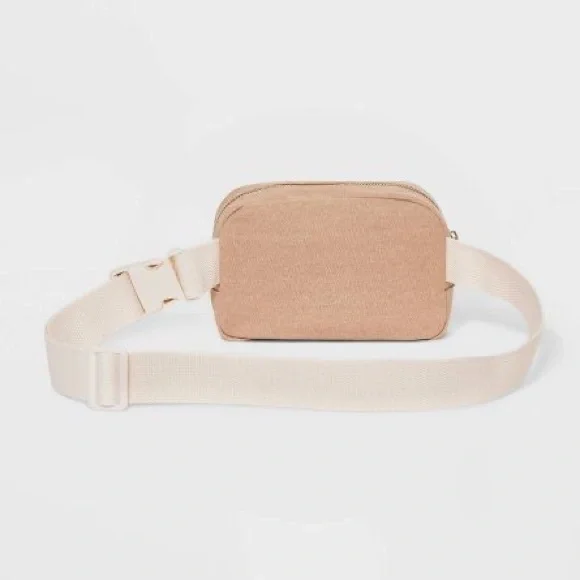 🆕 Nude Tan Fanny Pack, Bum Bag, Crossbody with Cream Strap - Picture 10 of 11